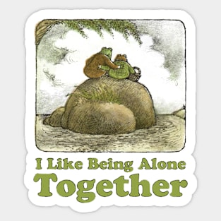 Frog and Toad - I Like Being Alone Together Sticker